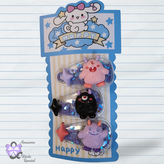 Monsters - Funfetti Filled | Hair Clips